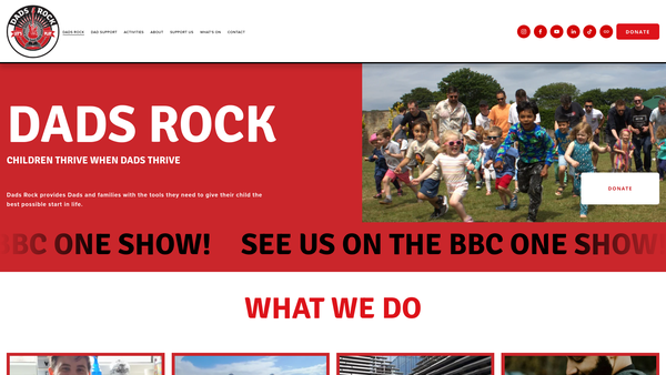 Screenshot of the Dads Rock website