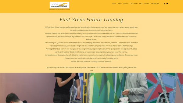 Screenshot of the First Steps Future Training Limited website