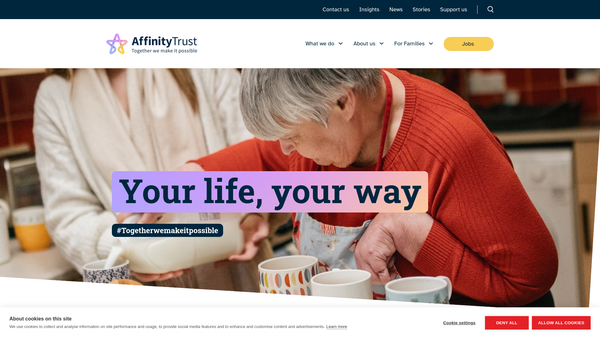 Screenshot of the Affinity Trust website