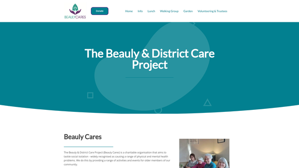 Screenshot of the Beauly and District Care Project website