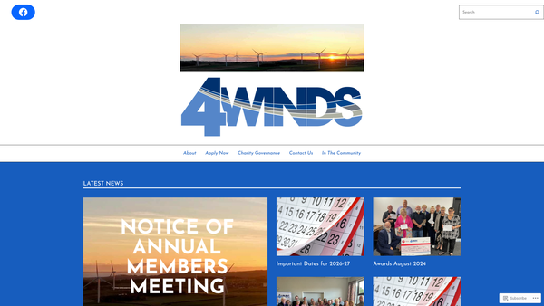 Screenshot of the 4 Winds website