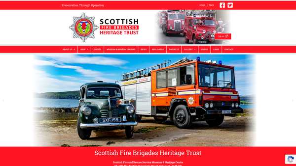 Screenshot of the Scottish Fire Brigades Heritage Trust website