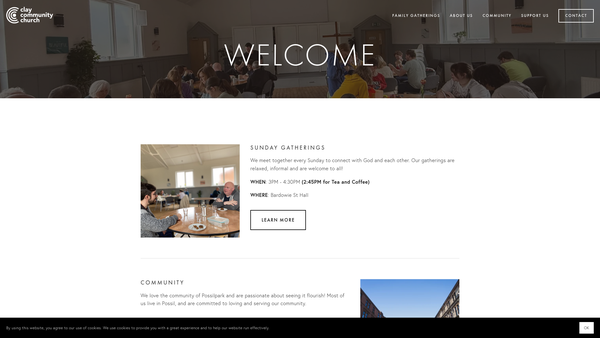 Screenshot of the Clay Community Church website