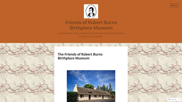 Screenshot of the Friends of Robert Burns Birthplace Museum website