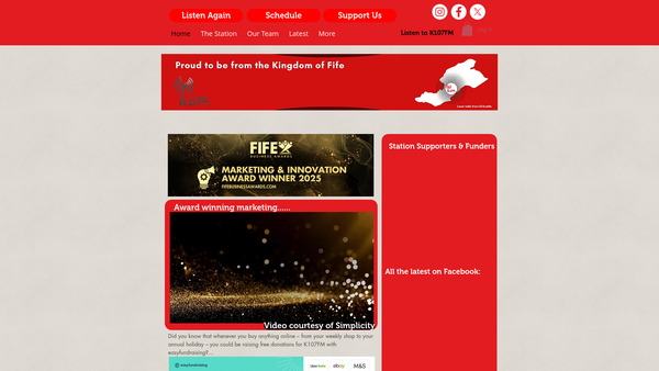 Screenshot of the Kirkcaldy Community Radio SCIO website