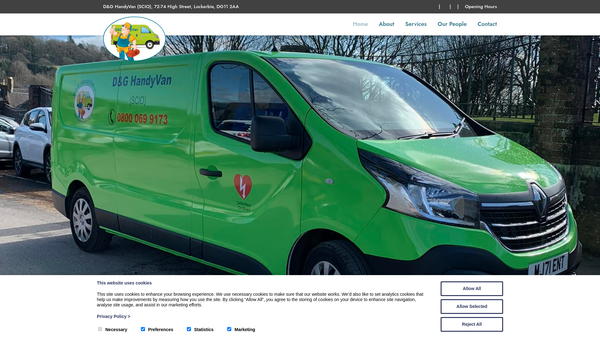 Screenshot of the D&G HandyVan (SCIO) website