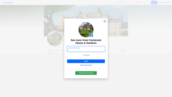Screenshot of the Cockenzie House and Gardens website