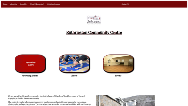 Screenshot of the Ruthrieston Community Centre Asssociation website