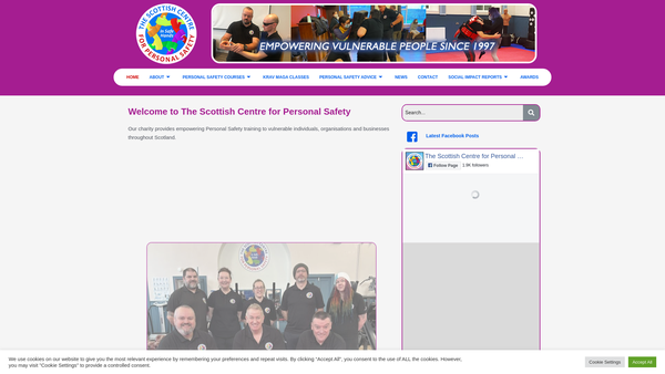 Screenshot of the The Scottish Centre for Personal Safety website