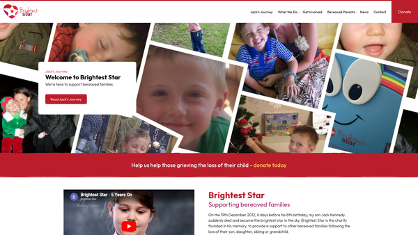 Screenshot of the Brightest Star website