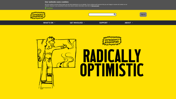 Screenshot of the The Glasgow School of Art Students Association SCIO website