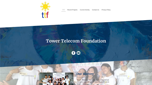 Screenshot of the Tower Telecom Foundation website