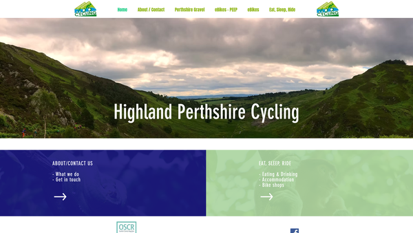 Screenshot of the Highland Perthshire Cycling website