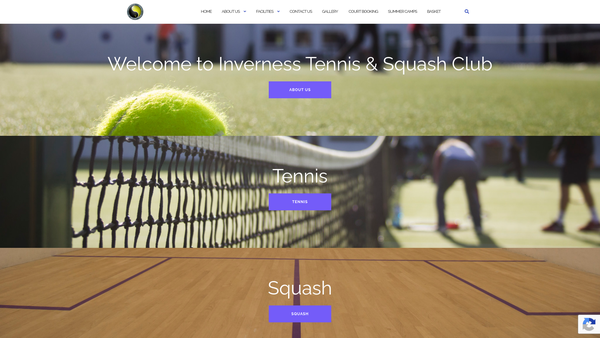 Screenshot of the Inverness Tennis and Squash Club website