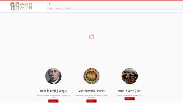 Screenshot of the Made in Perth website