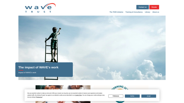 Screenshot of the WAVE Trust website