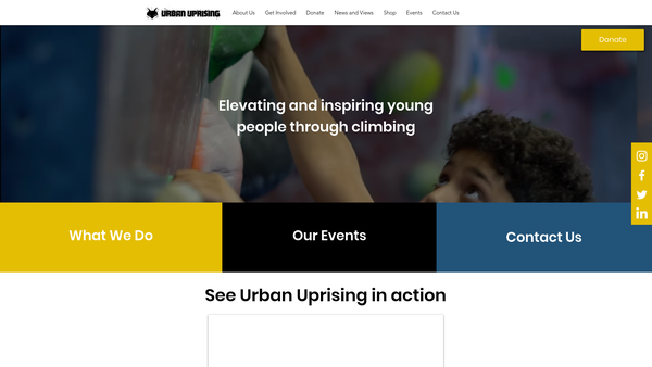 Screenshot of the Urban Uprising website