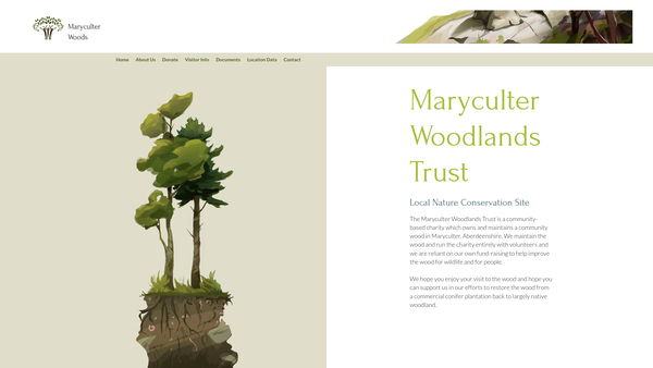 Screenshot of the The Maryculter Woodlands Trust website