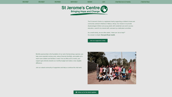 Screenshot of the The St Jerome's Centre website