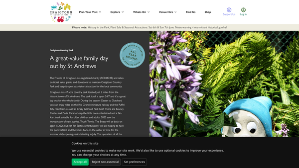 Screenshot of the Friends of Craigtoun website