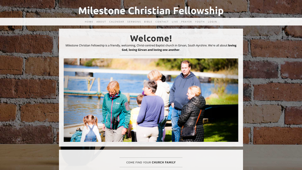 Screenshot of the Milestone Christian Fellowship website