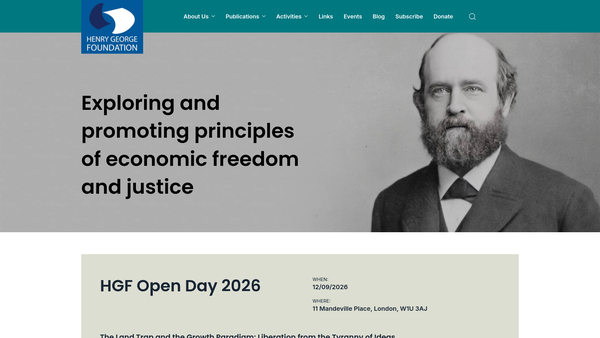 Screenshot of the Henry George Foundation of Great Britain website