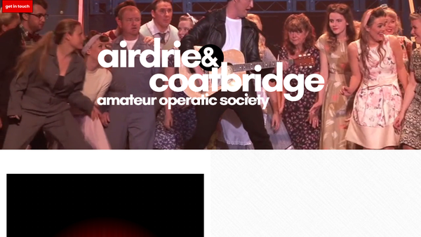 Screenshot of the Airdrie and Coatbridge Amateur Operatic Society website
