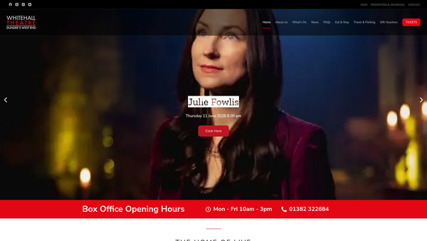 Screenshot of the The Dundee Whitehall Theatre Ltd website