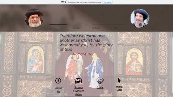 Screenshot of the St Mary and St Michael Coptic Orthodox Church website