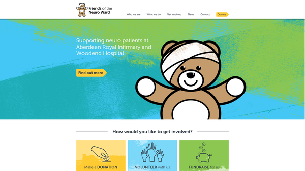 Screenshot of the Friends of the Neuro Ward website