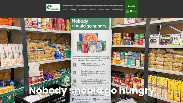 Screenshot of the Kirkcaldy Foodbank website