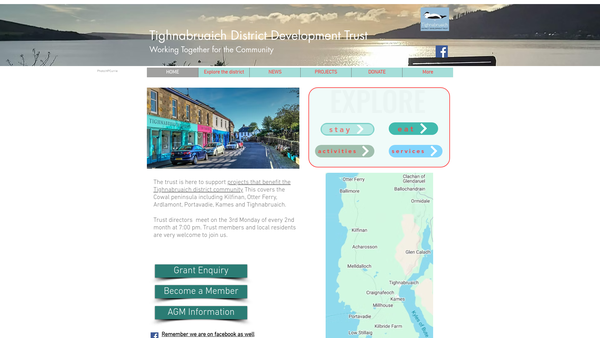 Screenshot of the Tighnabruaich District Development Trust website