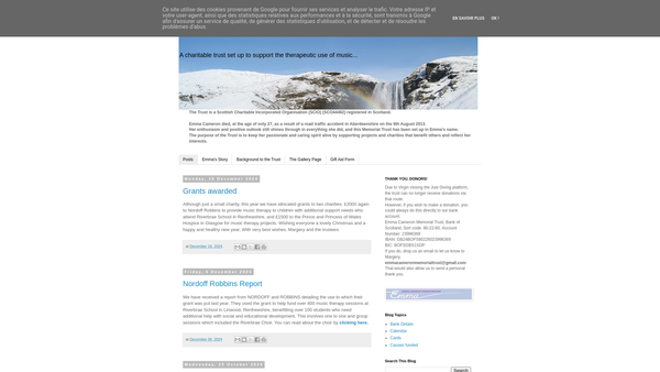 Screenshot of the Emma Cameron Memorial Trust website