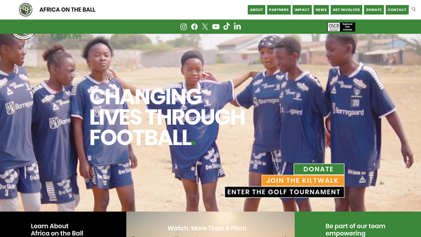 Screenshot of the Africa on the Ball (SCIO) website