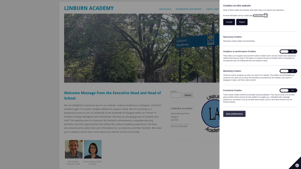 Screenshot of the Friends of Linburn Academy website