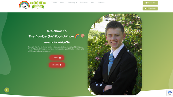 Screenshot of the The Cookie Jar Foundation website