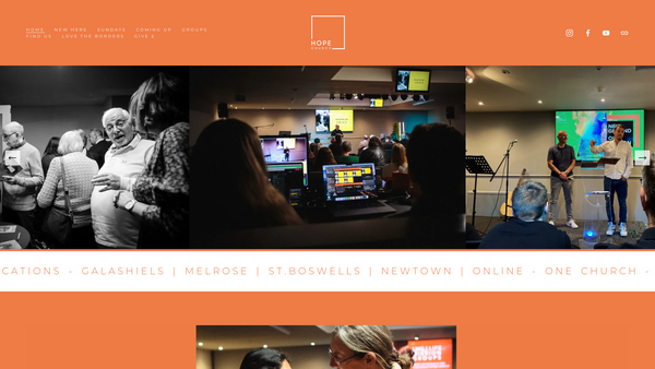 Screenshot of the Hope Church Borders website