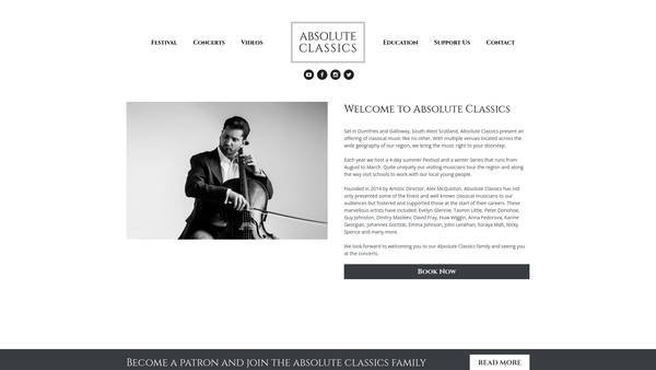 Screenshot of the Absolute Classics website