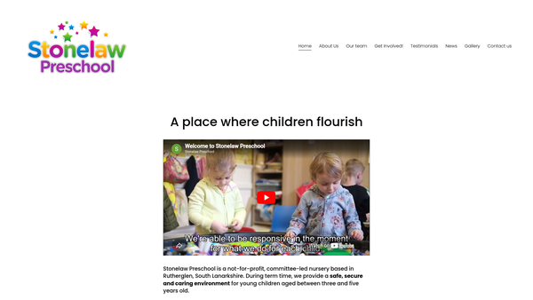 Screenshot of the Stonelaw Pre School Group website