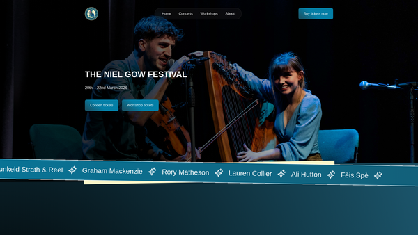 Screenshot of the Niel Gow Festival Society website