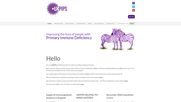 Screenshot of the Ukpips website