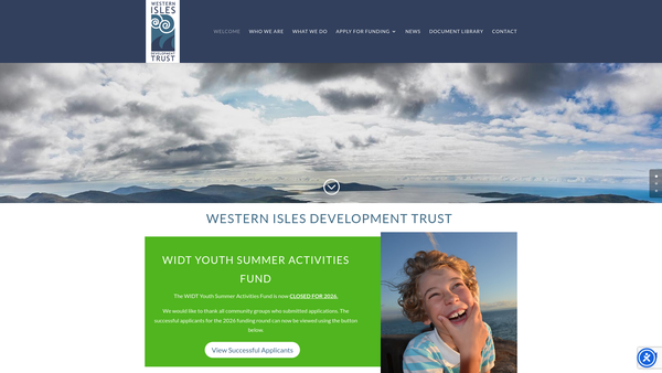Screenshot of the Western Isles  Development Trust website