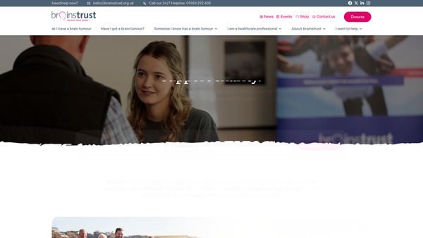 Screenshot of the Brainstrust website