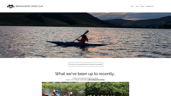 Screenshot of the Breadalbane Canoe Club website