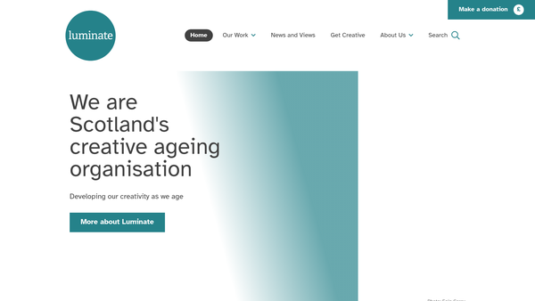Screenshot of the Luminate website