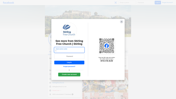 Screenshot of the Stirling Free Church of Scotland website