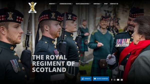 Screenshot of the Museum of The Royal Regiment of Scotland website