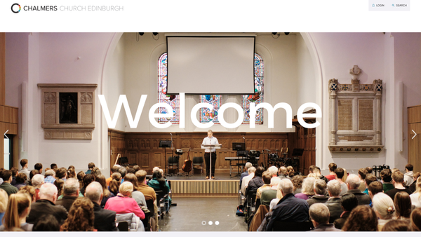 Screenshot of the Chalmers Church Edinburgh website