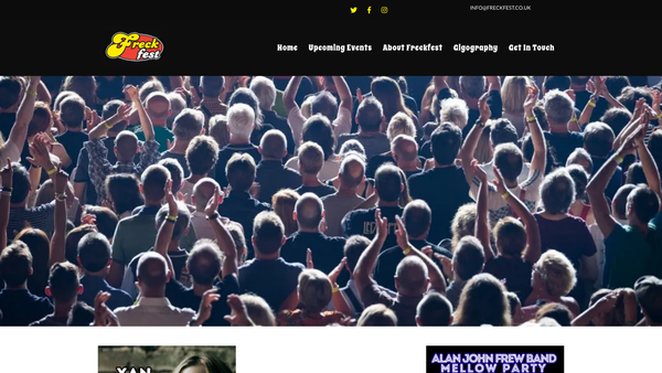 Screenshot of the Freckfest website