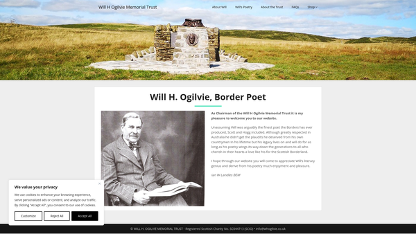Screenshot of the Will H Ogilvie Memorial Trust website